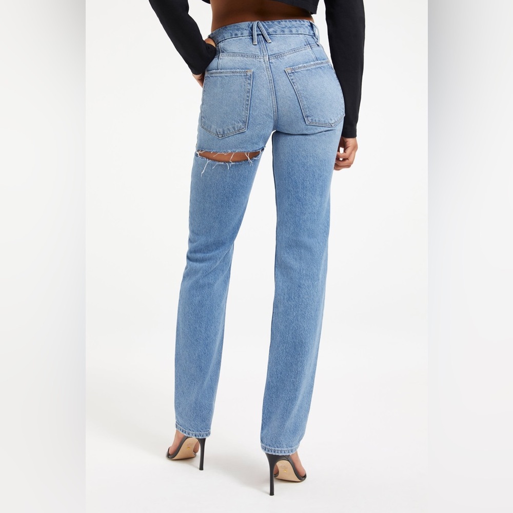 Good American Good Icon Back Rip Jeans